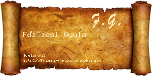 Füzesi Gyula névjegykártya