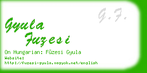 gyula fuzesi business card